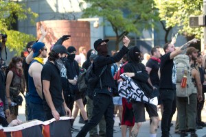 Anti-Trump demonstrators in Portland