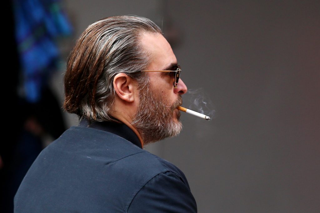 Joaquin Phoenix smoking