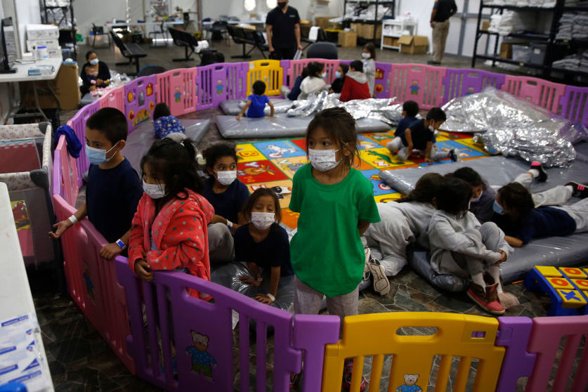 Unaccompanied migrant children in a DHS facility (Getty Images)