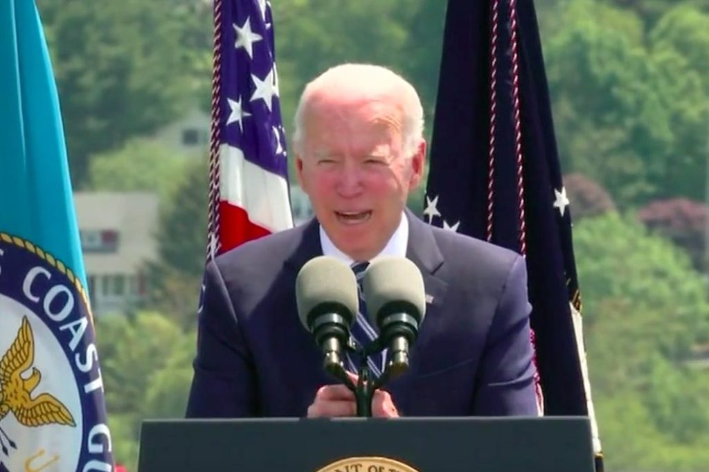 President Joe Biden addresses Coast Guard Academy graduates (White House Screenshot)