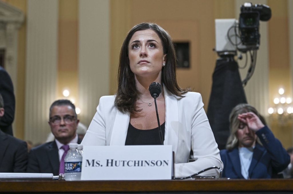 Cassidy Hutchinson testifies during the sixth hearing by the House Select Committee to Investigate the January 6th Attack on the U.S. Capitol (Getty Images)