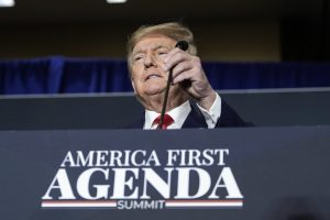 Former U.S. President Donald Trump speaks during the America First Agenda Summit (Getty Images)