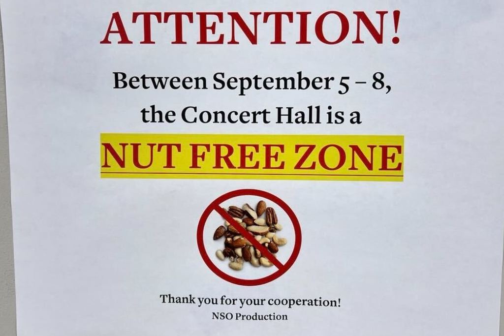 National Symphony Orchestra declared a ‘nut-free zone’