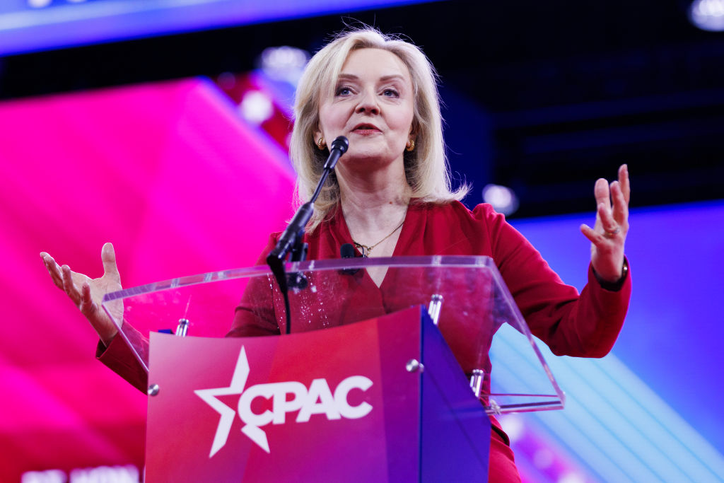 Liz Truss works the crowd at CPAC The Spectator World