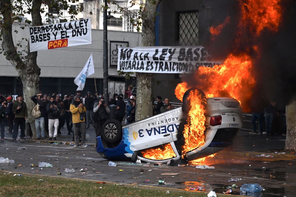 NextImg:Javier Milei’s policy win met with protests