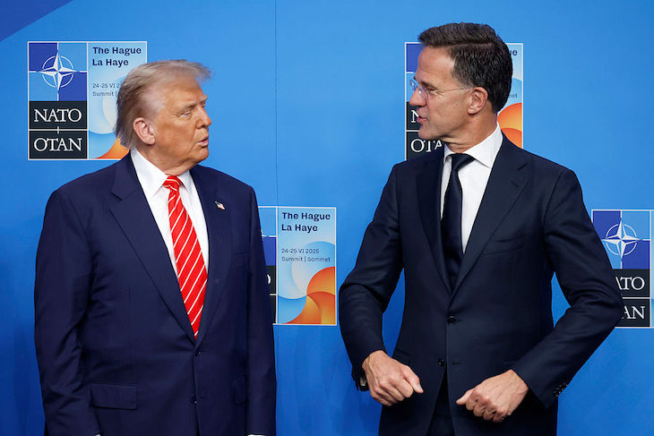 Trump and Mark Rutte (Getty) nato