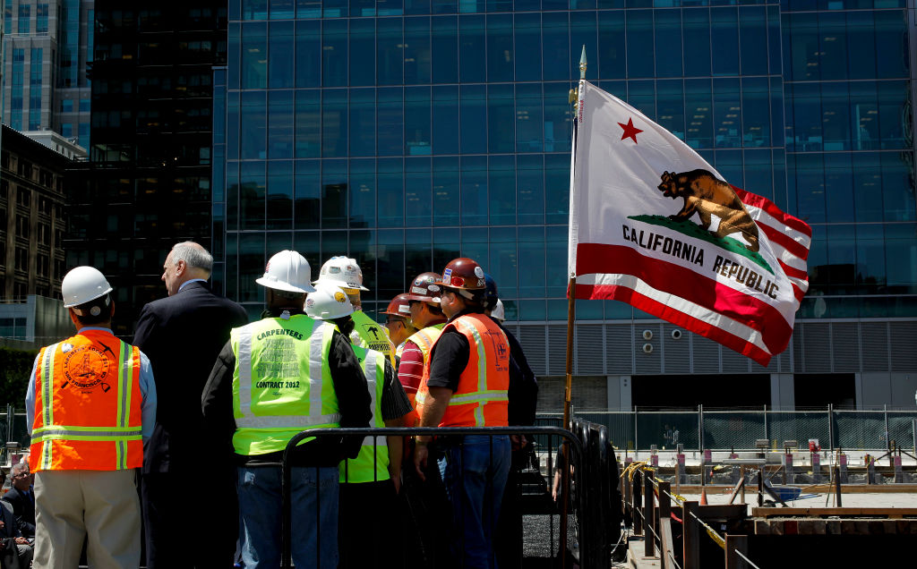 High-speed rail construction site in San Francisco, California
