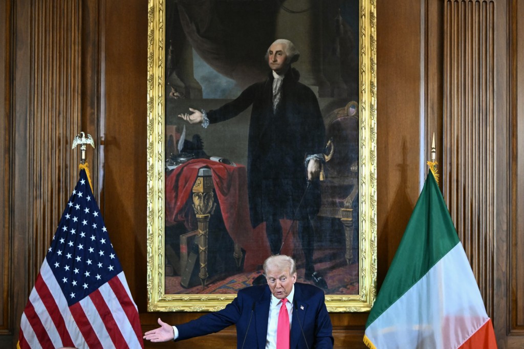 Donald Trump several months before announcing tariffs against Ireland (Getty)