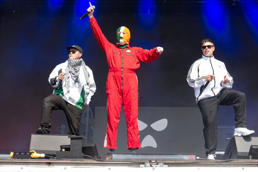 Kneecap performance on the West Holts stage, 2025 (Getty)