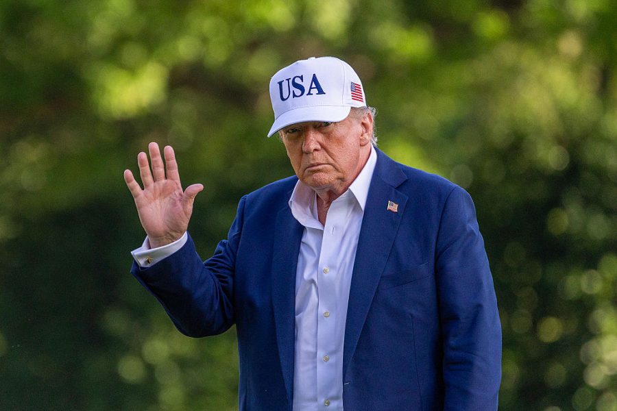 President Donald Trump, after announcing new tariffs (Getty)